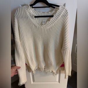 Cozy White Knit Sweater